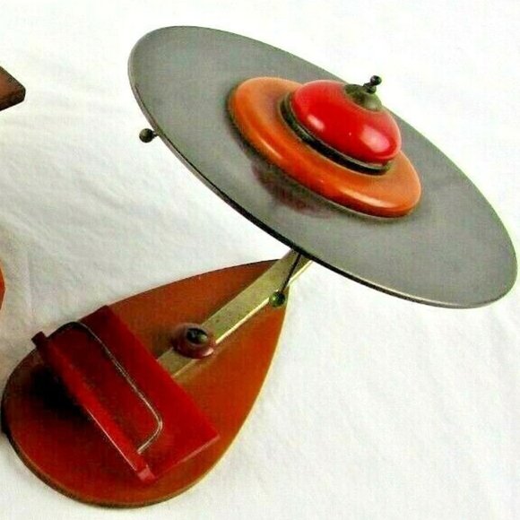 OOAK Bakelite Vintage business Card Holder UFO space alien mid century modern - Picture 8 of 8